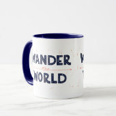 Dwaal de wereld - Retro Travel Mug Mok (Voorkant links)