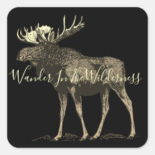 Dwaal in de Wilderness Moose Vierkante Sticker