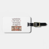 Dwaal vaak af, vraag altijd reiscitaat bagagelabel (Voorkant horizontaal)