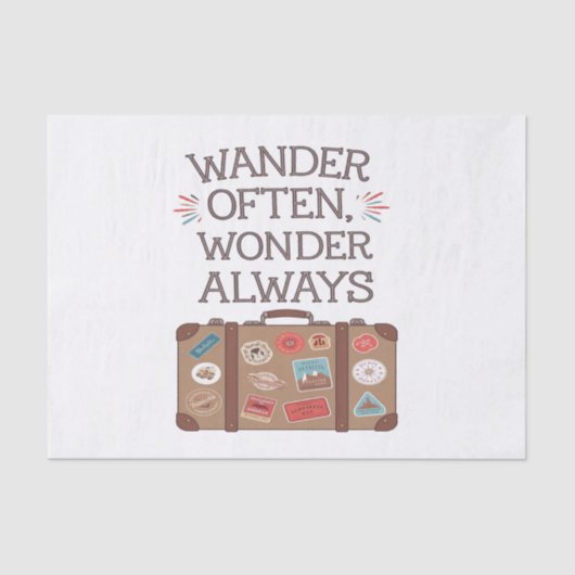 Dwaal vaak af, vraag altijd reiscitaat tissuepapier (Voorkant)