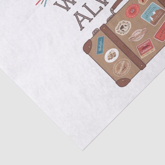 Dwaal vaak af, vraag altijd reiscitaat tissuepapier (Detail)