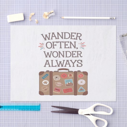 Dwaal vaak af, vraag altijd reiscitaat tissuepapier (Craft)