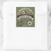 Dwaal vaak. Altijd benieuwd Vierkante Sticker (Tas)