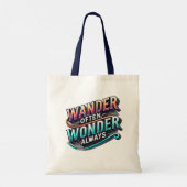 Dwaal vaak, vraag altijd | Inspirerend budget Tote Bag (Achterkant)