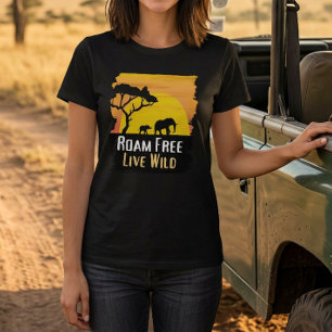 Dwaal Vrij Leef Wilde Dieren Safari T-Shirt