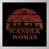 Dwaal wandeltocht camping vrouw  poster (Voorkant)