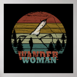 Dwaal wandeltocht camping vrouw  poster