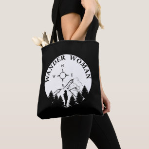 Dwaal wandeltocht campingvrouw tote bag