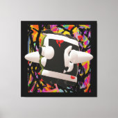 Dwaanzin in mozaïekdiepe kleuren zwart omlijst pos canvas afdruk (Voorkant)