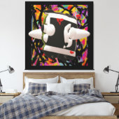 Dwaanzin in mozaïekdiepe kleuren zwart omlijst pos canvas afdruk (Insitu (Slaapkamer))