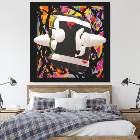 Dwaanzin in mozaïekdiepe kleuren zwart omlijst pos canvas afdruk (Insitu (Slaapkamer))