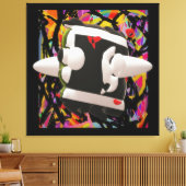 Dwaanzin in mozaïekdiepe kleuren zwart omlijst pos canvas afdruk (Insitu (Woonkamer))