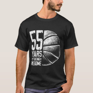 Dwaas 55 Oud Basketbal Basketbal Jaren 55e Spelen T-shirt
