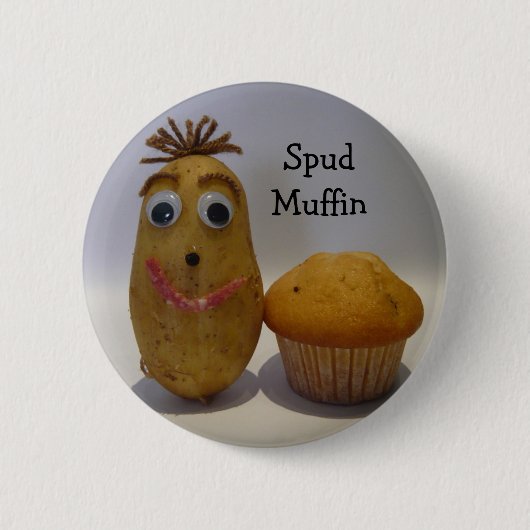 Dwaas Aardappel Muffin Knop Ronde Button 5,7 Cm (Voorkant)