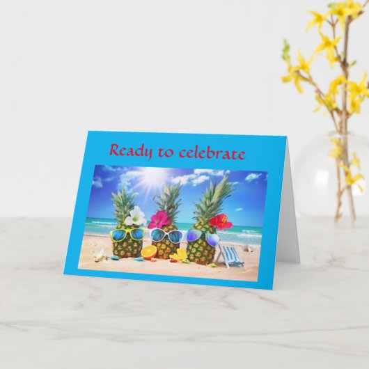 DWAAS ANANAS ZEGT GEFELICITEERD MET JE "50e VERJAA Kaart (Gele Bloem)