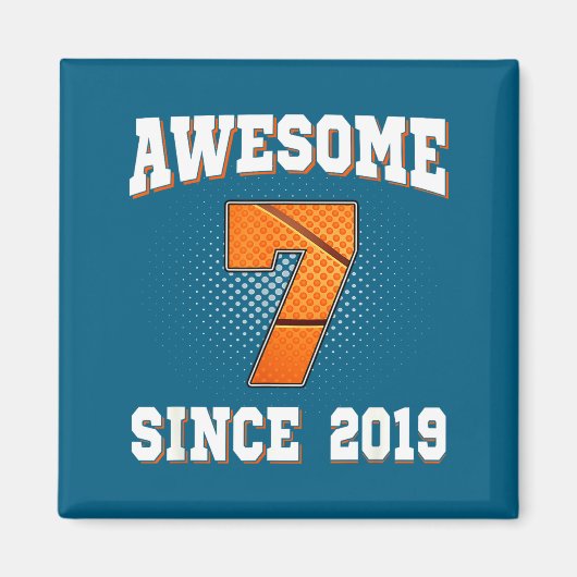 Dwaas Basketbal 7e 2019 7 Oude Jaren Sinds Magneet (Voorkant)
