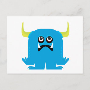 dwaas blauw monster briefkaart
