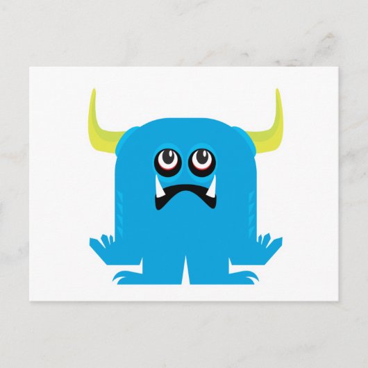 dwaas blauw monster briefkaart (Voorkant)