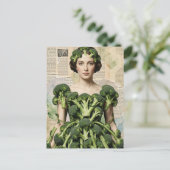 Dwaas Broccoli Jurk Vrouw Briefkaart (Staand voorkant)