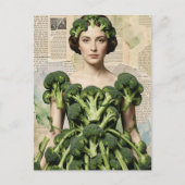 Dwaas Broccoli Jurk Vrouw Briefkaart (Voorkant)