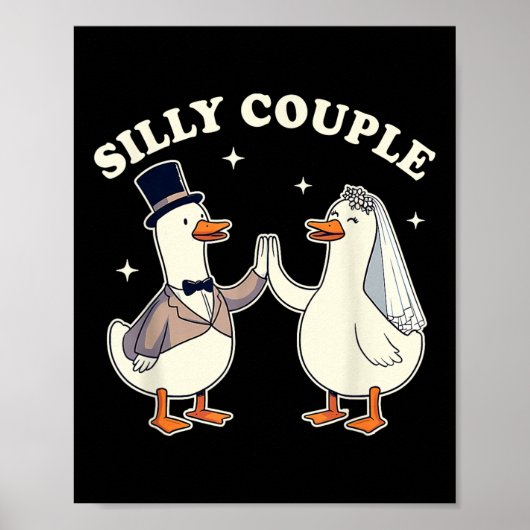 Dwaas Bruid & Bruidegom Huwelijk Bachelorette Poster (Voorkant)