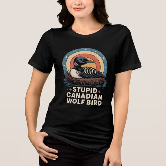 dwaas Canadese vrouwen Tri-Blend Shirt (Voorkant)