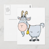 dwaas cartoon geitenbok briefkaart (Voorkant / Achterkant)