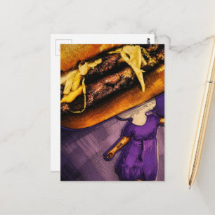 Dwaas Cheeseburger Paarse Paddenstoel Damescollage Briefkaart