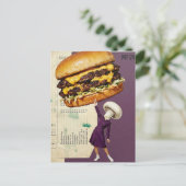 Dwaas Cheeseburger Paddenstoel Dames Collage Briefkaart (Staand voorkant)