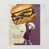 Dwaas Cheeseburger Paddenstoel Dames Collage Briefkaart (Voorkant)