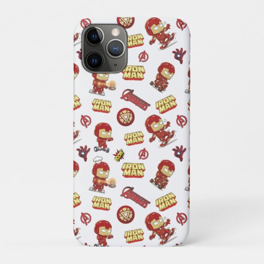 Dwaas Chibi Iron Man Naadloos Patroon - Superheld Case-Mate iPhone Case (Achterkant)
