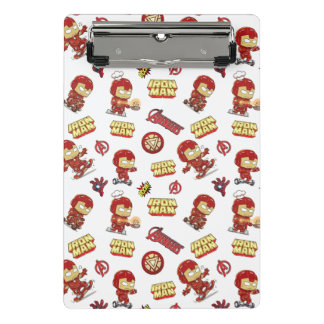 Dwaas Chibi Iron Man Naadloos Patroon - Superheld  Mini Klembord
