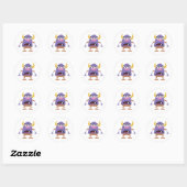 dwaas drie-ogig oger monster ronde sticker (Vel)