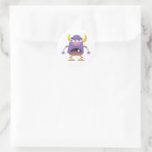dwaas drie-ogig oger monster ronde sticker (Tas)