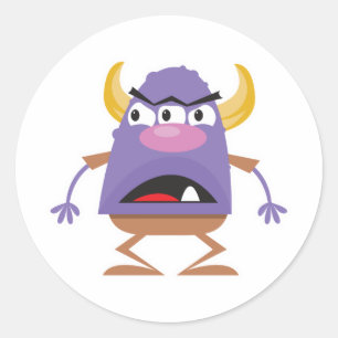 dwaas drie-ogig oger monster ronde sticker
