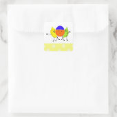 Dwaas Fruit Bende Vierkante Sticker (Tas)
