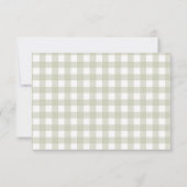 Dwaas Gans 1e Verjaardag Groen Gingham Bedankkaart (Achterkant)