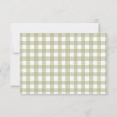 Dwaas Gans 1e Verjaardag Groen Gingham Bedankkaart (Achterkant)