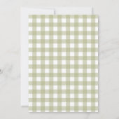 Dwaas Gans 1e Verjaardag Groen Gingham Kaart (Achterkant)