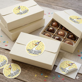 Dwaas Gans 1e Verjaardagspapier  Ronde Sticker