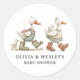 Dwaas Gans 2e Baby Baby Shower Ronde Sticker
