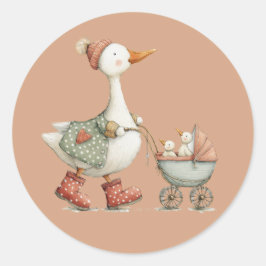 Dwaas Gans 2e Baby Baby Shower Ronde Sticker
