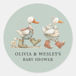 Dwaas Gans 2e Baby Baby Shower Ronde Sticker