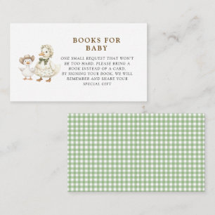 Dwaas Gans Baby shower boek verzoek Informatiekaartje