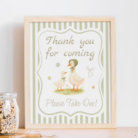 Dwaas Gans Baby Shower Favor Poster
