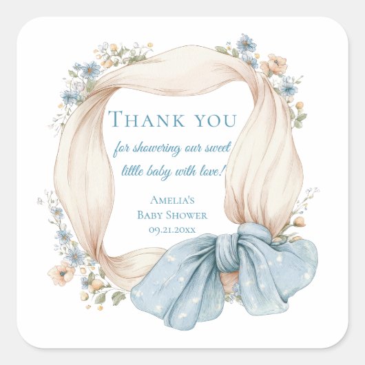 Dwaas Gans Baby Shower Vierkante Sticker (Voorkant)