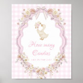Dwaas Gans Babyshower Raad Hoeveel Snoepjes Poster (Voorkant)