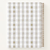 Dwaas Gans Beige Gingham Baby Shower Gastenboek Notitieboek (Achterkant)