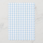 Dwaas Gans Blauw Gingham Streep Babyshower Kaart (Achterkant)