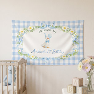 Dwaas Gans Blauwe Boog Verjaardag Spandoek